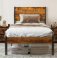 New Queen Bed Frame with Headboard and Footboard No Box Spring Needed- Rustic