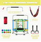 Trampoline for Kids, Full Anti-Rust 440lbs with With Basketball Hoop, Swing and Sandbag