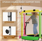 Trampoline for Kids, Full Anti-Rust 440lbs with With Basketball Hoop, Swing and Sandbag