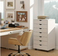 7 Drawer Chest Mobile Storage Cabinets Wooden Dresser with Wheels