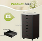 7 Drawer Chest Mobile Storage Cabinets Wooden Dresser with Wheels