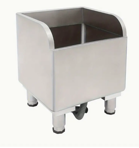 Heavy-Duty 201 Stainless Steel Mop Sink with 31.5" Drain & Splash-Preventing Baffle - Freestanding Floor Standing Design