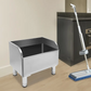 Heavy-Duty 201 Stainless Steel Mop Sink with 31.5" Drain & Splash-Preventing Baffle - Freestanding Floor Standing Design