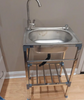 Standing Stainless Steel Single Bowl Commercial Dining Room Kitchen Sink Set, Single Bowl