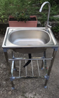 Standing Stainless Steel Single Bowl Commercial Dining Room Kitchen Sink Set, Single Bowl