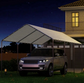 10x20 Heavy Duty Carports, UV Protected Garage Car Shelter, Outdoor Portable Garage for Car, Boat Tent, White