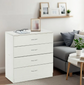 New 4 Drawer White Dresser for Bedroom, Small Chests of Drawers Modern Nightstand