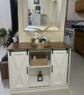 Coffee Bar Cabinet with Sliding Barn Doors, 42”Farmhouse TV Stand Adjustable Shelves