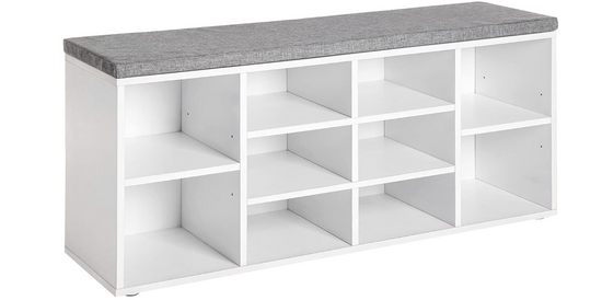 Shoe Bench with Cushion Bench with Padded Seat 10 Cubes