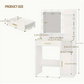 White Makeup Vanity Desk with Mirror with 3 Lighting Modes Adjustable Brightness