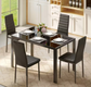 Dining Table Set Glass Dining Room Table Set for Small Spaces Kitchen Table and Chairs for 4