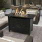 40" Fire Pit Propane Gas Tabletop 50, 000 BTU with Lid, Rain Cover, for Outside Garden Backyard
