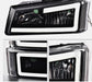 LED DRL Headlights Bumper Lamps Black Clear Fit For 03-07 Silverado Avalanche