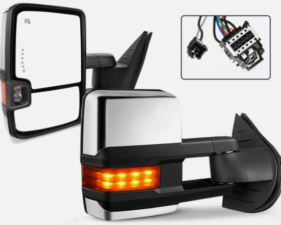 Power Heated Tow Mirrors For 2007-2013 Chevy Silverado Sierra 1500 2500HD 3500HD