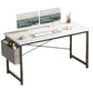 Modern Minimalist Home Office Computer Desk with Side Storage Bag