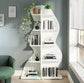 Modern Corner Shelf 5-Tier Wall Bookshelf Storage Rack & Plant Stand- White