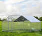 New Large Metal Chicken Coop Walk-in Poultry Cage Chicken Run House with Waterproof Cover