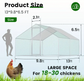 New Large Metal Chicken Coop Walk-in Poultry Cage Chicken Run House with Waterproof Cover