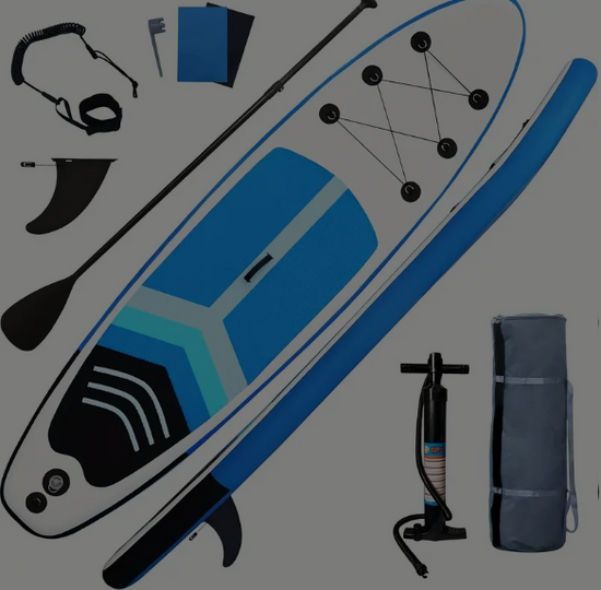 New 12.4" Inflatable Stand Up Paddle Board SUP Accessories & Carry Bag, Wide Stance, Surf Control