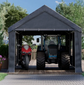 10x20ft Portable Garage Canopy Powder Coated Steel Frame, Heavy Duty, Roll-up Ventilated- Grey