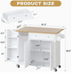 Kitchen Island with Storage Drop Leaf Spice Rack, Towel Rack Buffet Sideboard Rolling Cart