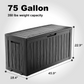 New 75 Gallon Resin Deck Box, Lockable Patio Outdoor Storage Box for Furniture, Garden Tools