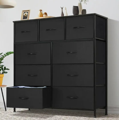 Dresser For Bedroom With 9 Fabric Storage Drawer Organizer