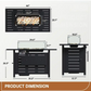 44" Fire Pit Propane Gas Tabletop 50, 000 BTU with Lid, Rain Cover, for Outside Garden Backyard