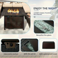 44" Fire Pit Propane Gas Tabletop 50, 000 BTU with Lid, Rain Cover, for Outside Garden Backyard