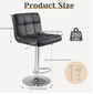 NEW! Set of 4 Leather Adjustable Swivel Bar Stools Dining chairs, Modern Barstools, White