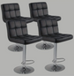 NEW! Set of 4 Leather Adjustable Swivel Bar Stools Dining chairs, Modern Barstools, White