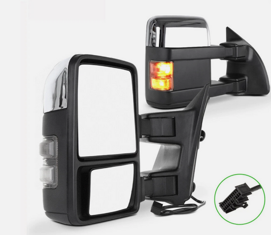For 2008-2016 Ford F250-550 Super Duty Tow Mirrors Power Heated Signal Chrome
