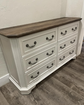 Farmhouse 6 Drawers Dresser for Bedroom, 54" Wide Wood Rustic Chest of Drawers with Natural Texture, Vintage Design