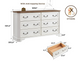 Farmhouse 6 Drawers Dresser for Bedroom, 54" Wide Wood Rustic Chest of Drawers with Natural Texture, Vintage Design