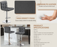 Set of 4 Bar Stools Modern Square Counter Height Barstool 22" to 33" PU Leather Swivel Adjustable