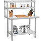 Stainless Steel Prep Table Work Table 48 x 24 with Overshelf NSF for Kitchen Restaurant Garage