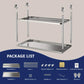 60" x 24" Two-Tier Stainless Steel Prep Table with Undershelf & Locking Casters