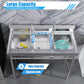 Heavy-Duty 304 Stainless Steel Freestanding Utility Sink - Commercial Stainless Steel 3-Compartment Sink with Dual Hot & Cold Faucets, 39"L x 18"W x 35.9"H, 440 lbs Capacity,