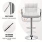 Bar Stools Set of 2, PU Leather Adjustable Barstools with Armrest, Counter Height Stool Chairs