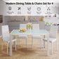 Dining Table Set Glass Dining Room Table Set for Small Spaces Kitchen Table and Chairs for 4