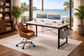 Modern Minimalist Home Office Computer Desk with Side Storage Bag