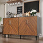 New 58” Coffee Bar Sideboard Buffet Cabinet Adjustable Shelf Storage