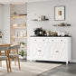 Sideboard Buffet Cabinet with Storage, Coffee Bar Cabinet with 2 Drawers and 4 Barn Doors
