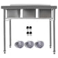 Heavy-Duty 304 Stainless Steel Freestanding Utility Sink - Commercial Stainless Steel 3-Compartment Sink with Dual Hot & Cold Faucets, 39"L x 18"W x 35.9"H, 440 lbs Capacity,