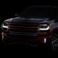 2016-2018 Silverado 1500 Black Amber Headlights & Fog lights Front Bumper Face Bar