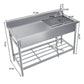 47" Stainless Steel Commercial Sink Utility Sink 1 Compartment Kitchen w/ Prep Table