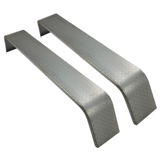 10" x 72" Trailer Fenders Tandem Axle For 13" 14" 15" Tires Diamond Tread Plate