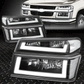 [LED DRL]FOR 04-12 CHEVY COLORADO GMC CANYON HEADLIGHT BUMPER LAMPS BLACK/CLEAR