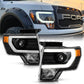 Black 2009-2014 Ford F150 Raptor LED Tube DRL Projector Headlights Headlamps