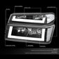 [LED DRL]FOR 04-12 CHEVY COLORADO GMC CANYON HEADLIGHT BUMPER LAMPS BLACK/CLEAR